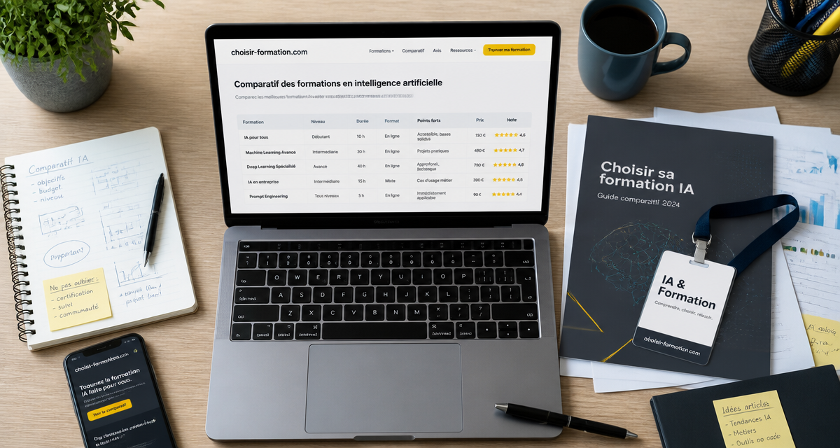 formation sur l'intelligence artificielle choisir-formation.com tableau comparatif