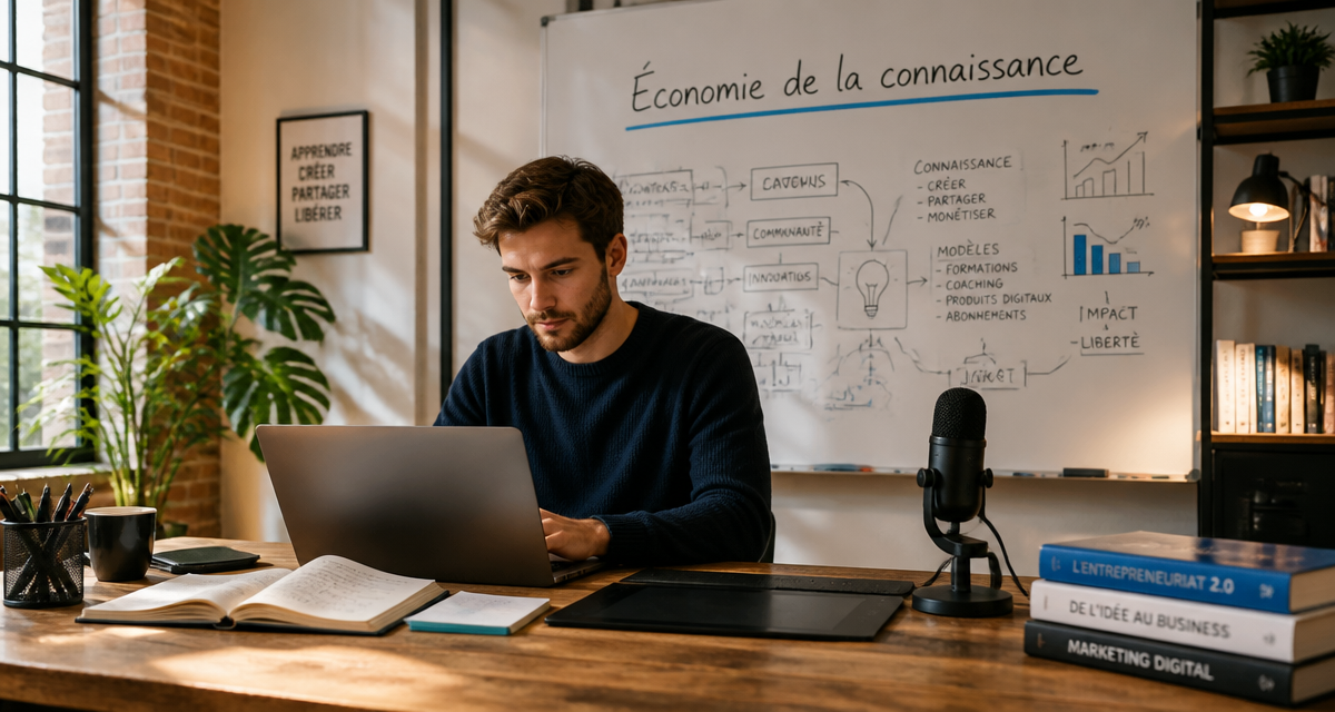 infopreneur travaillant dans un loft moderne