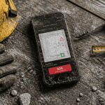 smartphone de chantier robuste sur chantier