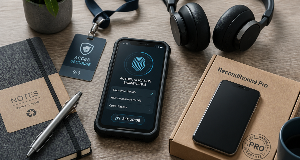 smartphone professionnel sur bureau moderne