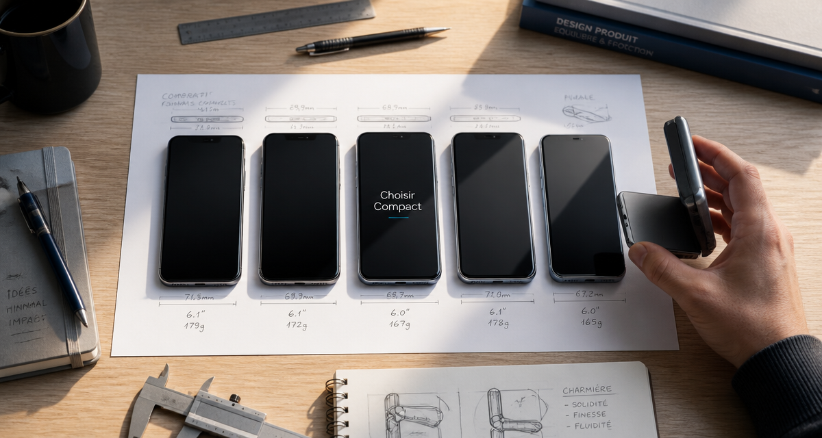 téléphone petit taille alignés sur bureau