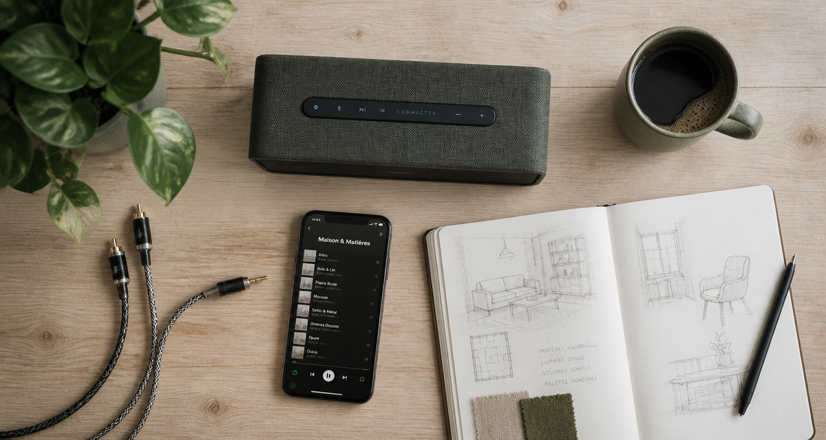 meilleure enceinte connectée vue du dessus sur table