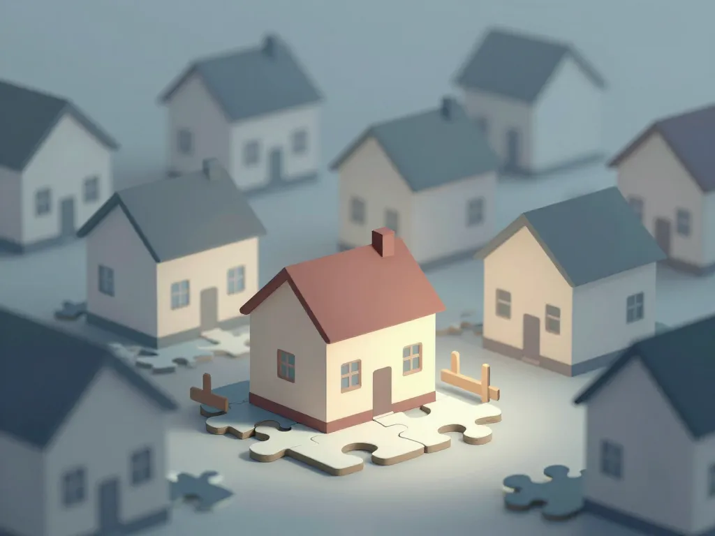 Facteurs maison mitoyenne invendable et obstacles visuels