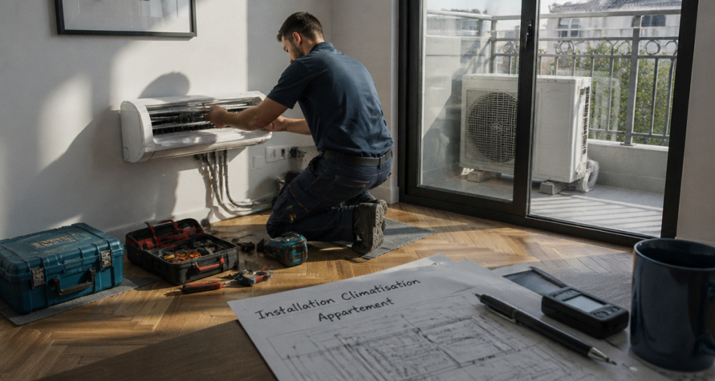 Installation climatisation appartement, pose unité intérieure