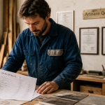 Les artisans du batiment consultant un devis