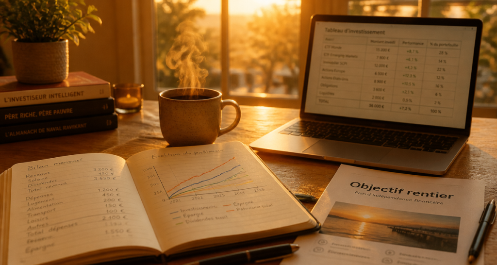 Objectif rentier carnet finances et graphique