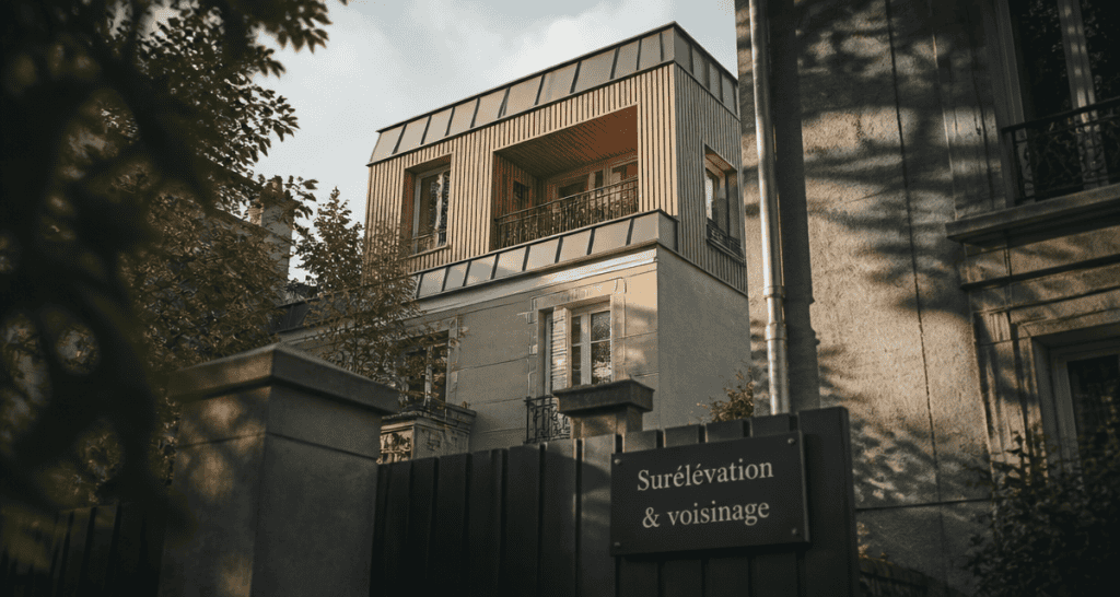 Surélévation maison et voisinage, nouvel étage et clôture