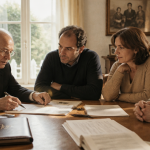 vente maison en indivision entre frere et soeur autour table