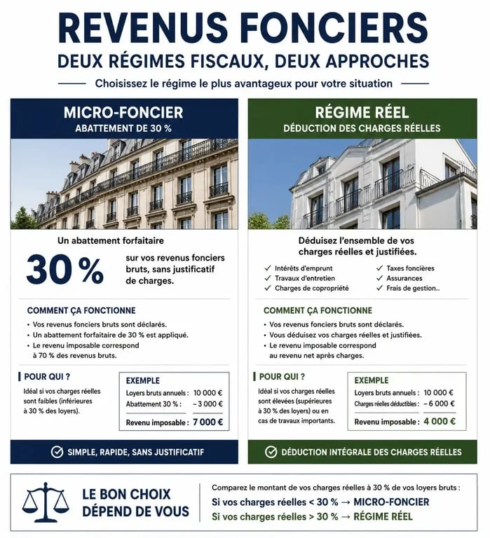 Comparatif des régimes fiscaux pour la déclaration locataire : micro-foncier et régime réel