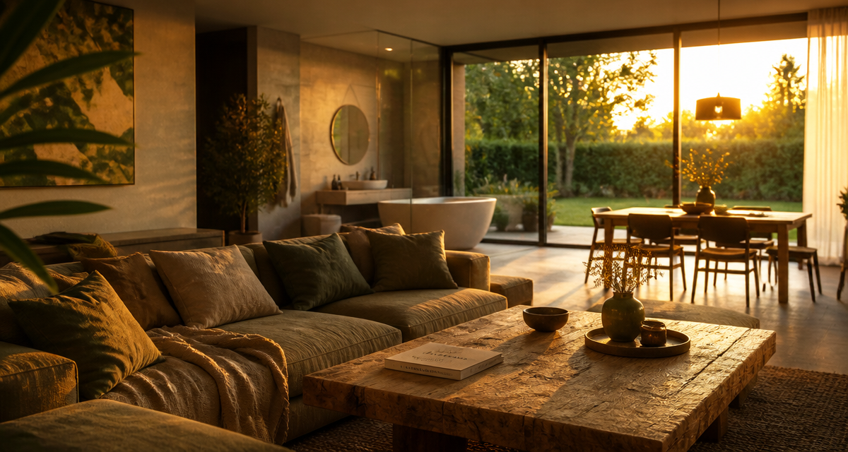 mon amenagement maison salon moderne lumière coucher de soleil