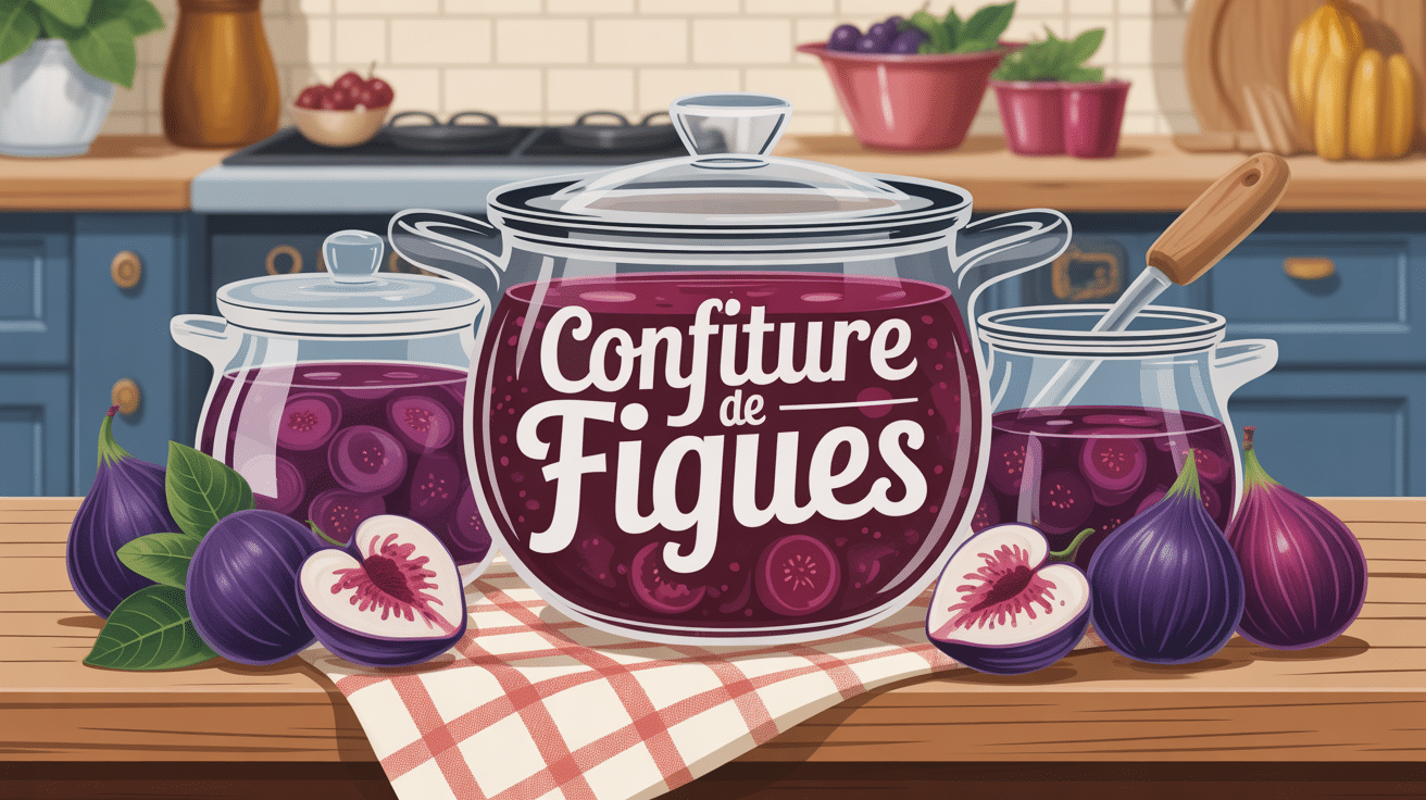 pots de confiture de figues