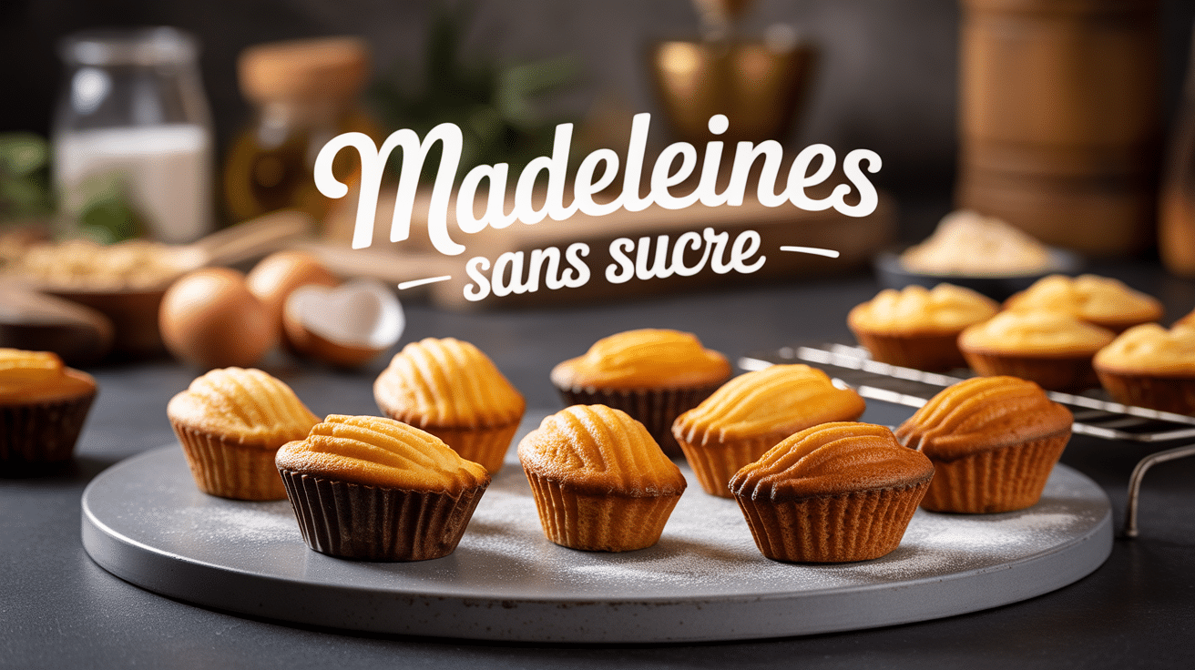 Plateau avec madeleines sans sucre et ingrédients naturels