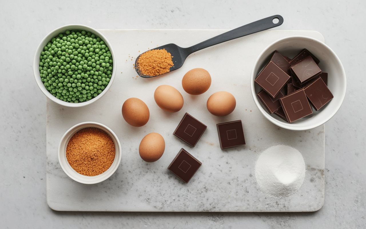 Ingredients pour gateau chocolat pois chiche