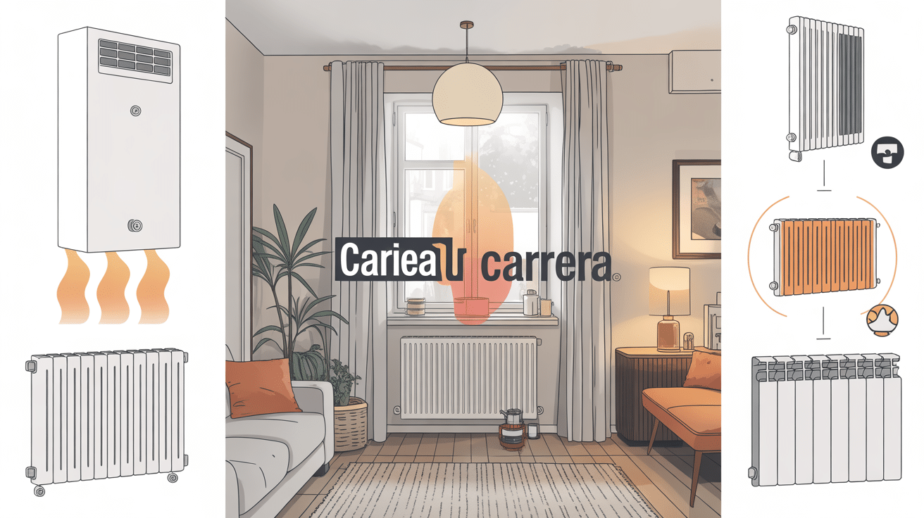Illustration salon avec carrera radiateur inertie et rayonnant