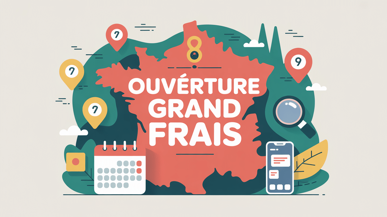 Illustration carte et calendrier grand frais ouverture prochaine