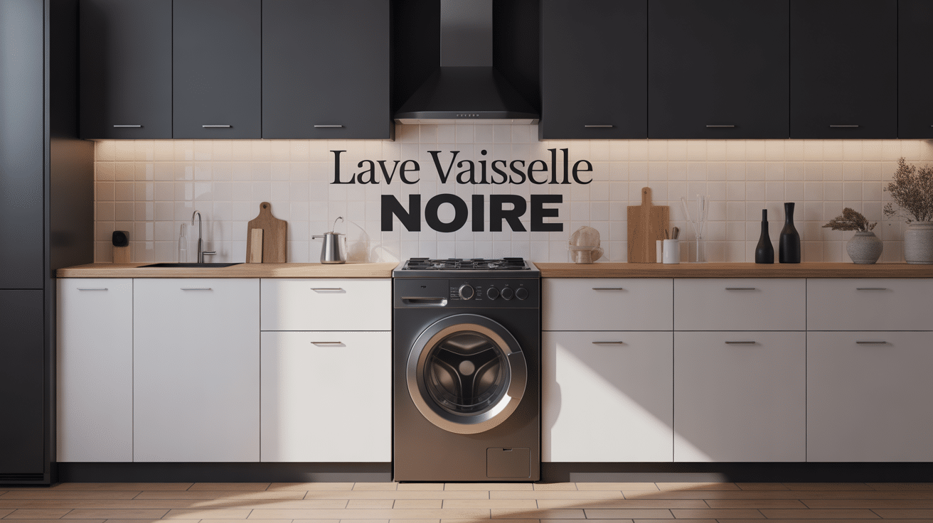 lave vaisselle noir intégré dans cuisine moderne