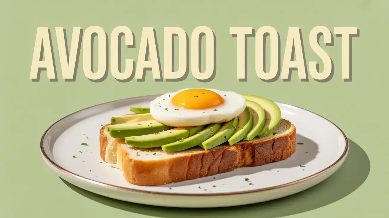 Avocado toast avec œuf poché sur pain au levain