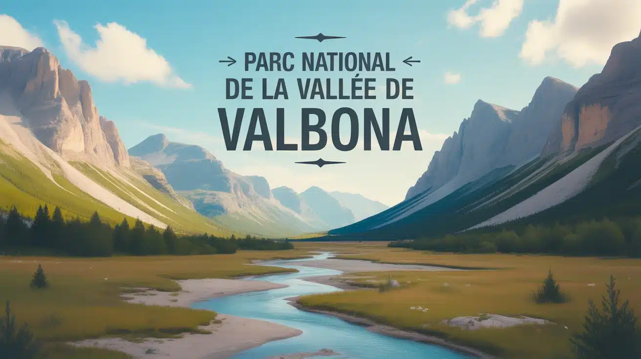 Vallée montagneuse du Parc national de la vallée de Valbona avec rivière turquoise