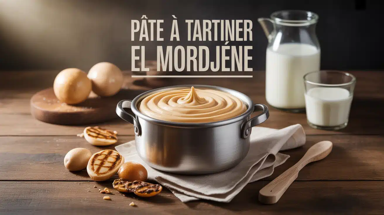 pot de pâte à tartiner El Mordjene avec noisettes et lait