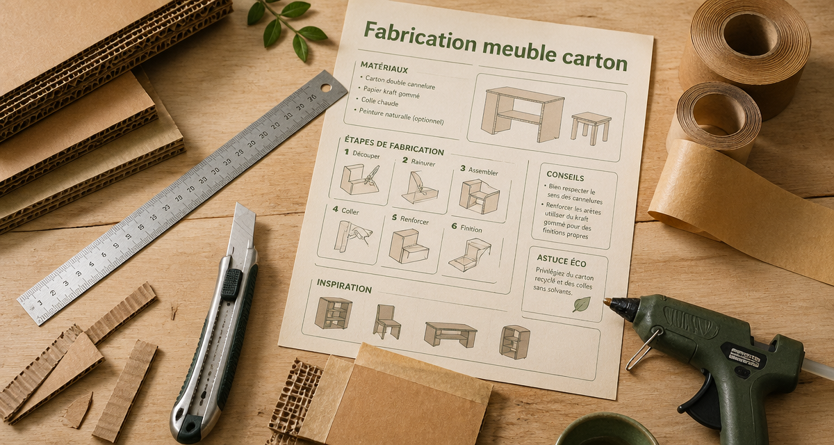 meuble en carton fabrication outils et carton