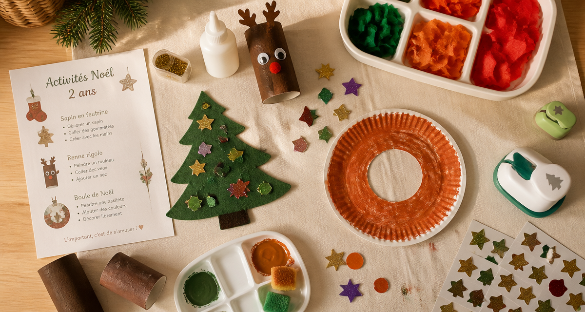 Bricolage de Noël pour petit de 2 ans matériel sensoriel