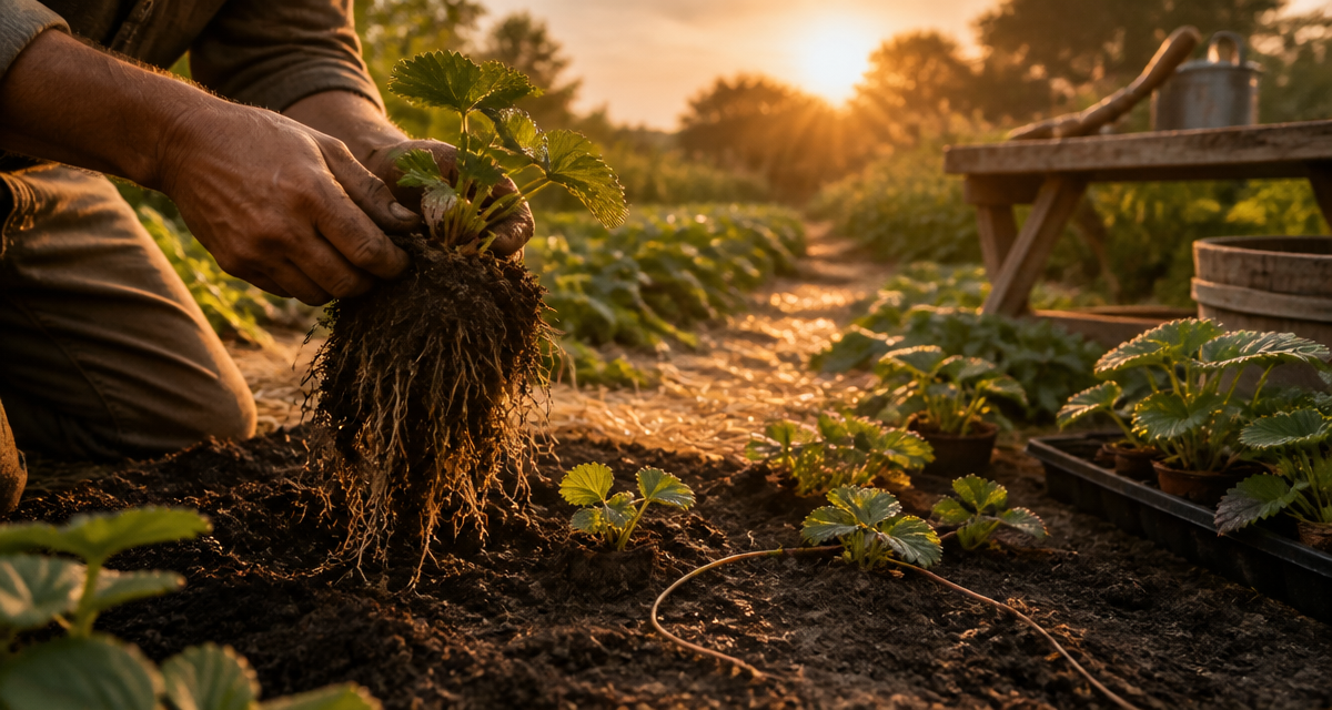que faire des vieux fraisiers au potager