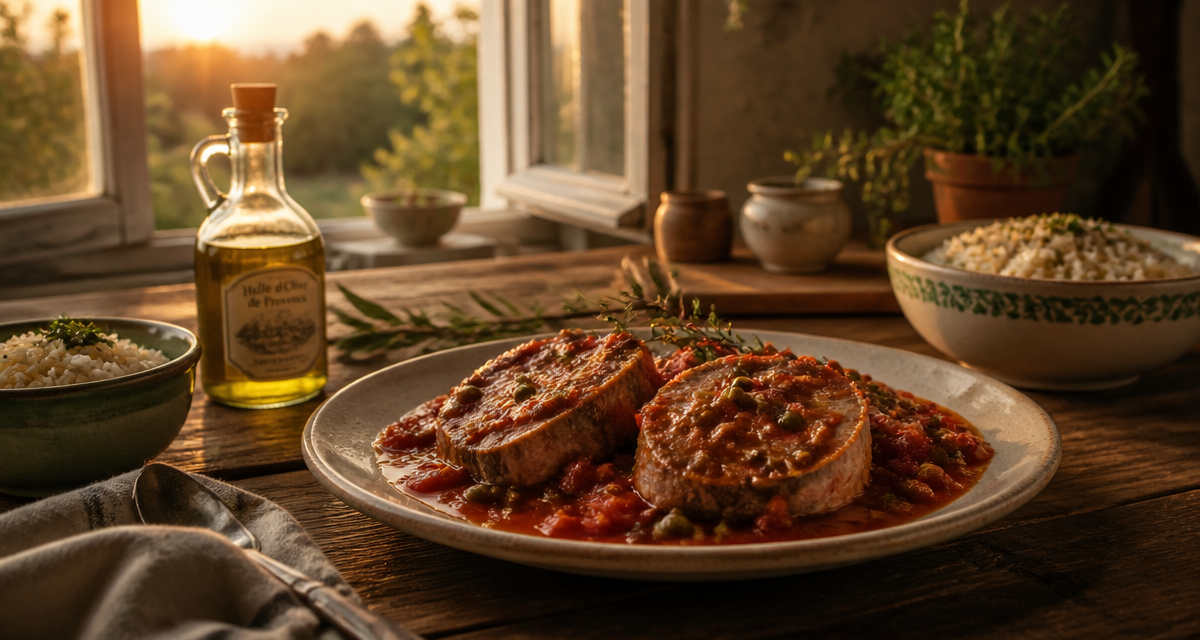 recette thonine à la provençale assiette sauce tomate