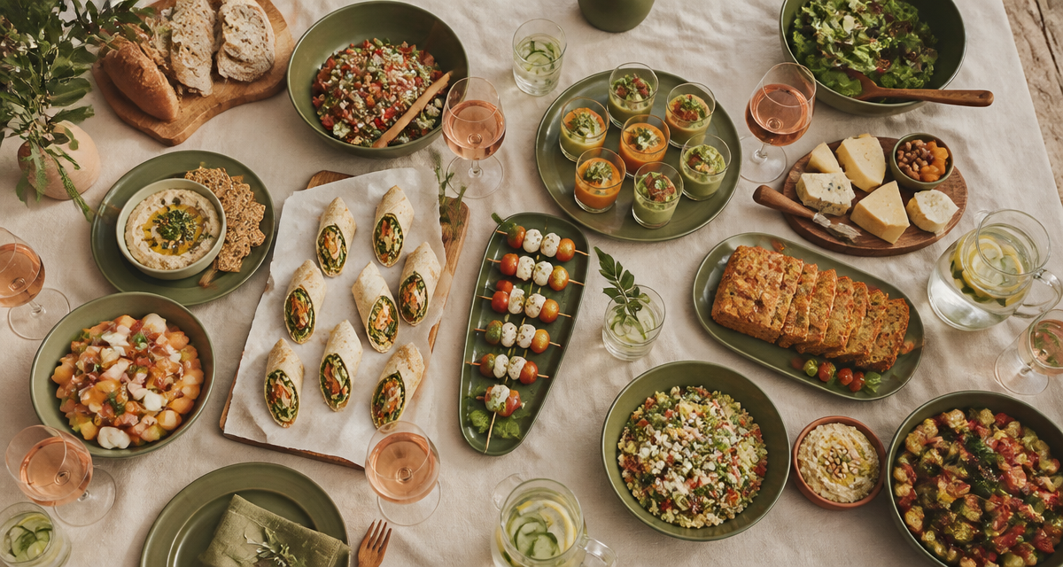 repas froid entre amis buffet varié