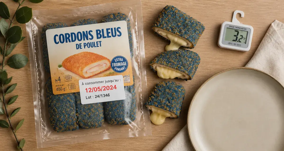 cordons bleus périmés : étiquette dépassée et cordons bleus cuits