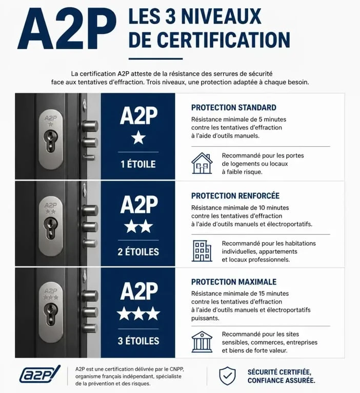 Niveaux de certification A2P pour les serruriers à Paris 11