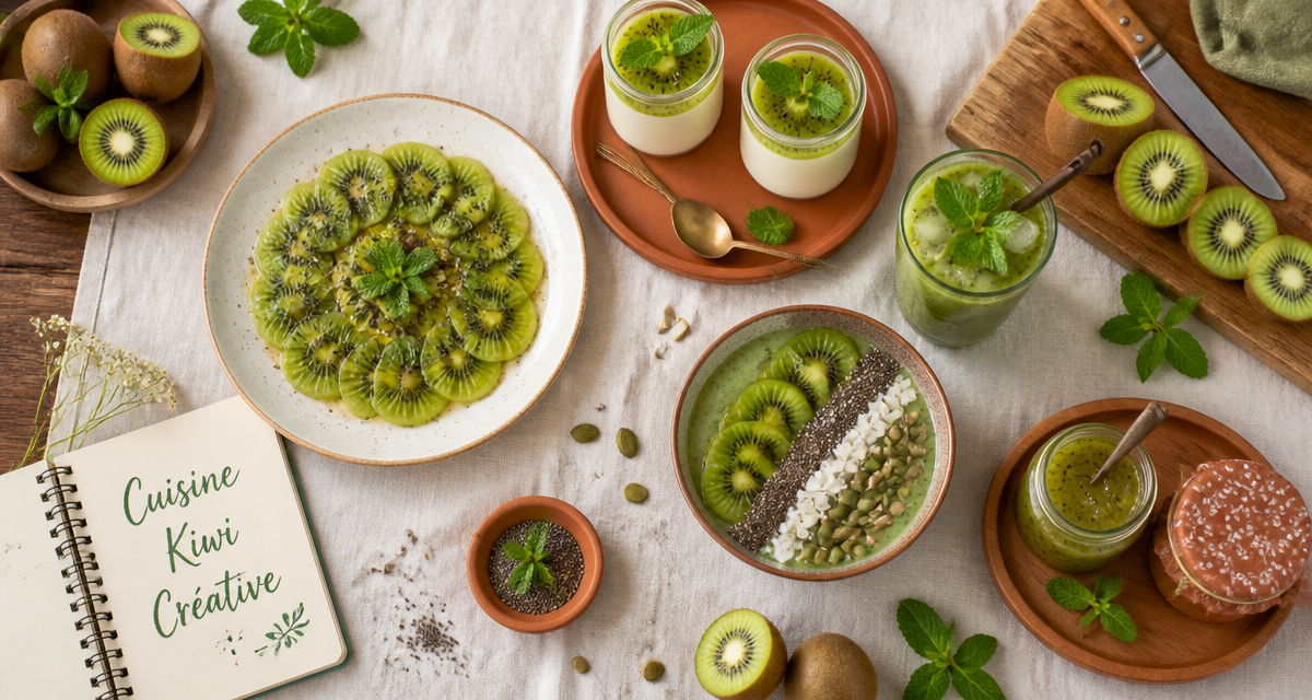 que faire avec des kiwi plats créatifs sur table