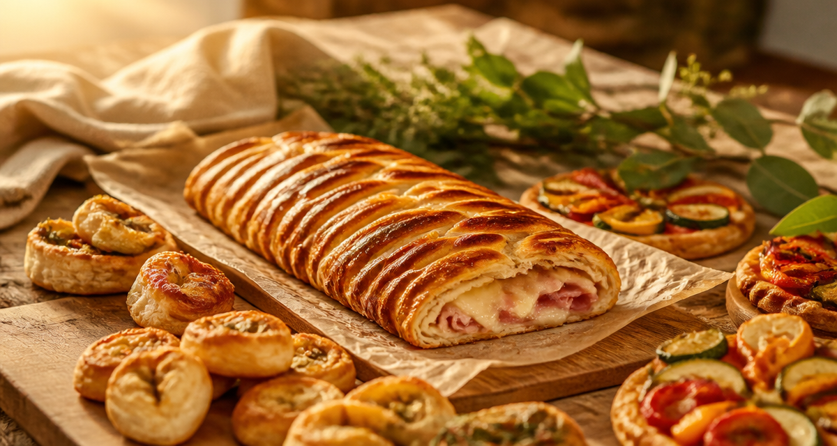 recette avec de la pate feuilletee feuillete tresse jambon fromage