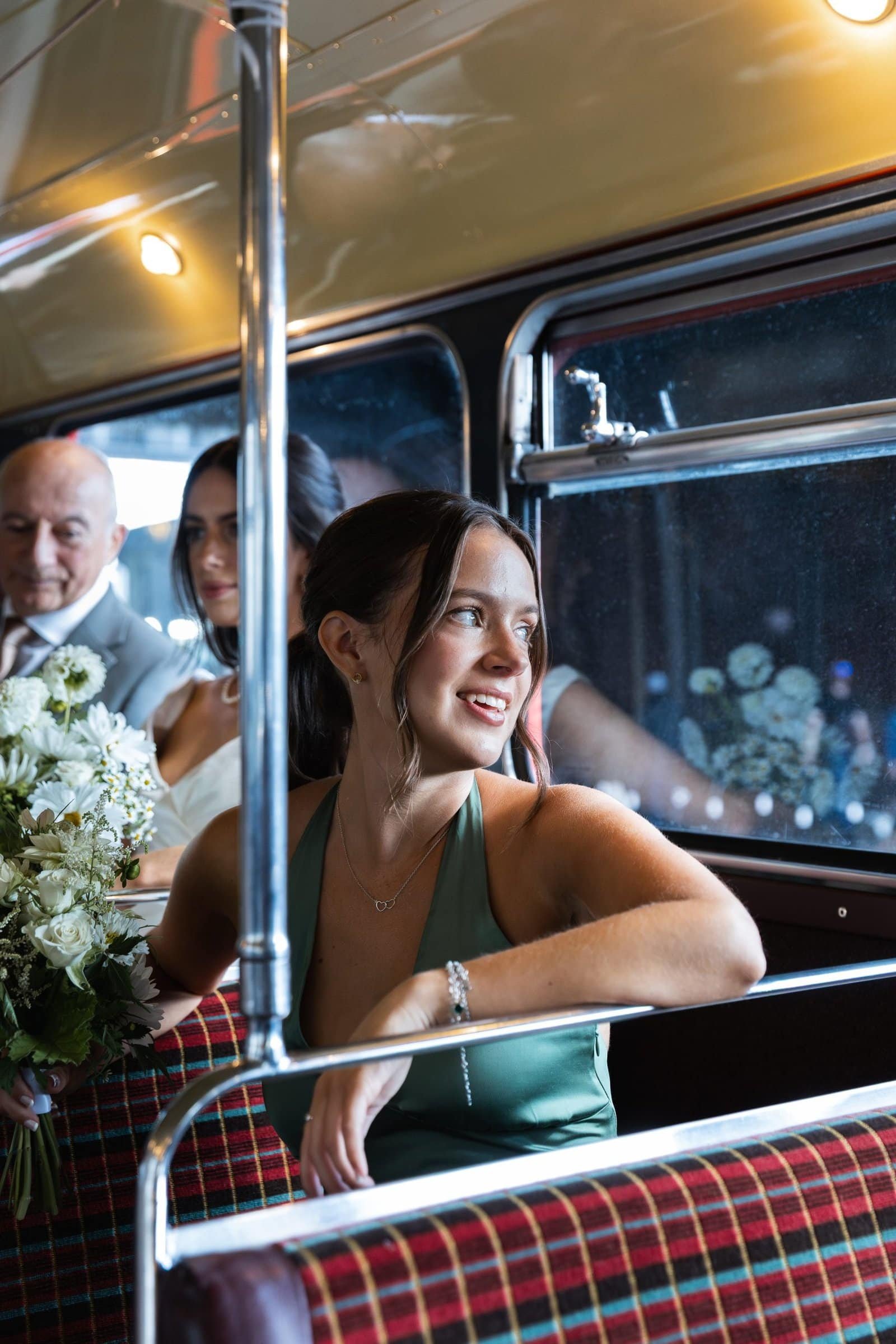 Vintage big red bus hire for London weddings UK - East London Wedding photographer Lauren Squire