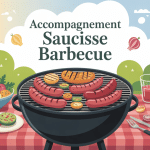 barbecue convivial avec saucisses grillées et accompagnements variés