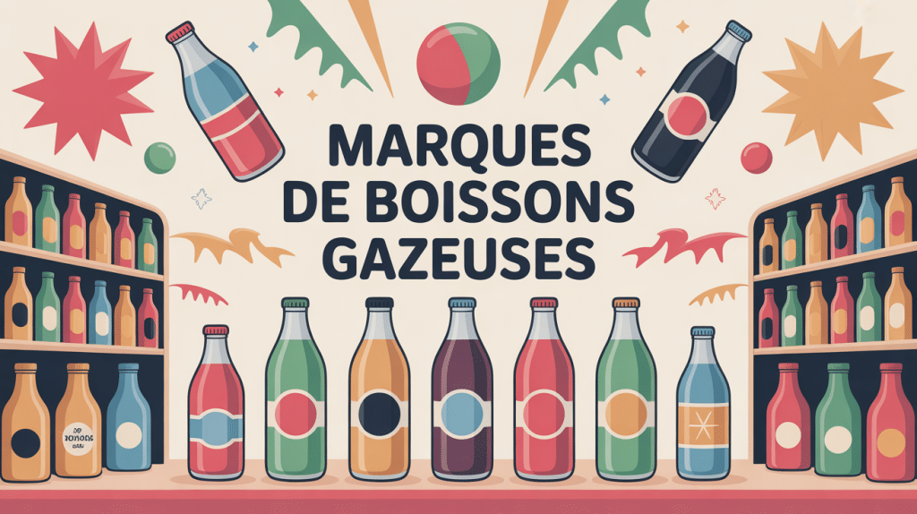 boissons gazeuses marques illustration moderne estivale