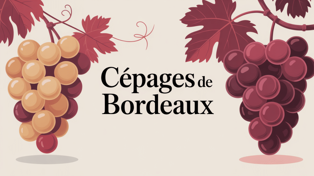 cepage bordeaux grappe stylisee raisins rouges blancs