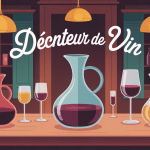 illustration decanteur de vin sur table conviviale