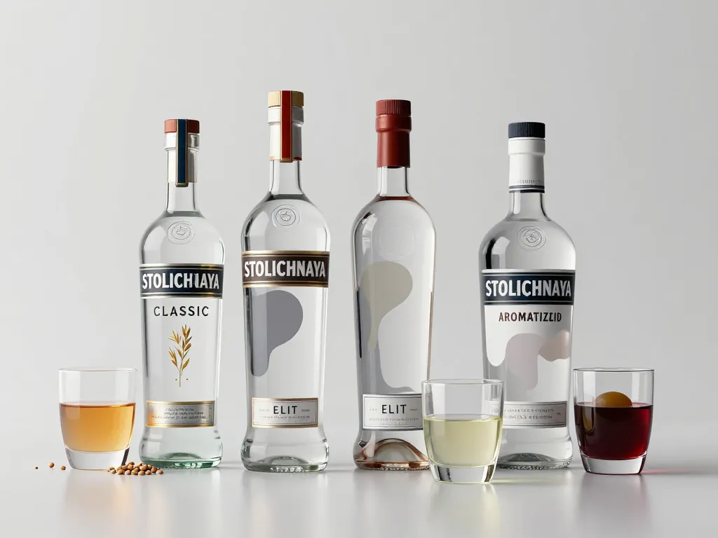 comparatif gammes goût vodka stolichnaya en bouteilles