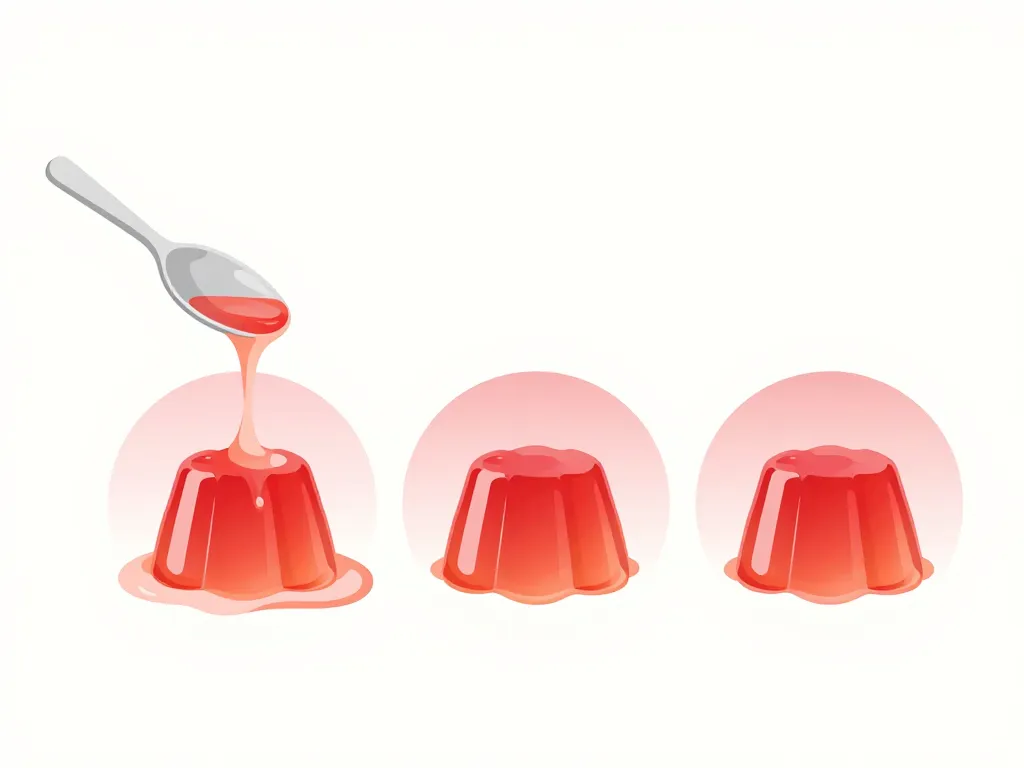 visuel des textures de gelée de framboises avec sucre cristallisé entre liquide, prise parfaite et ferme