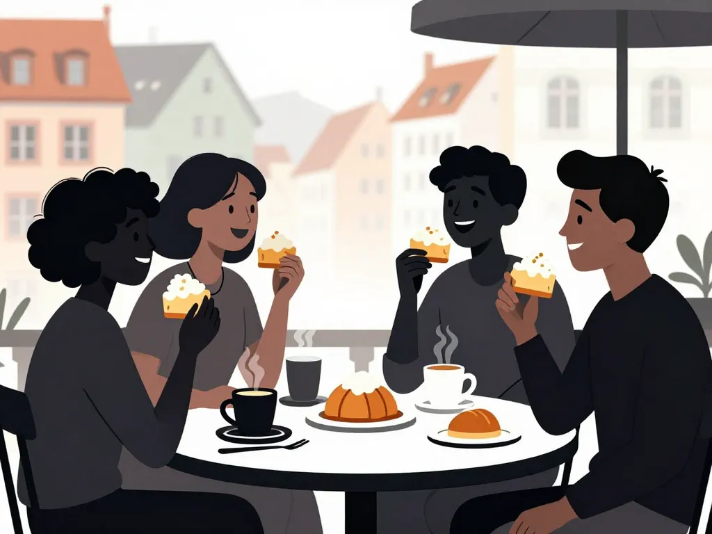 scène dégustation meilleur kouglof strasbourg cafe terrasse