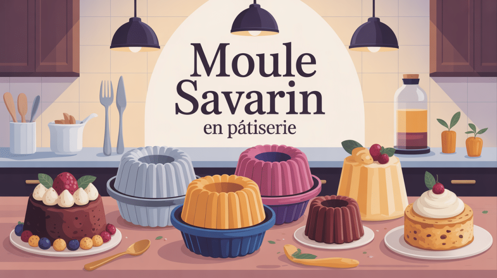 illustration moule savarin différents matériaux et gâteaux