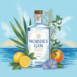 Nordes gin bouteille blanche plantes botaniques Galice