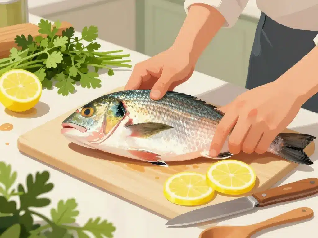 Préparation pagre au four cuisine poisson entier