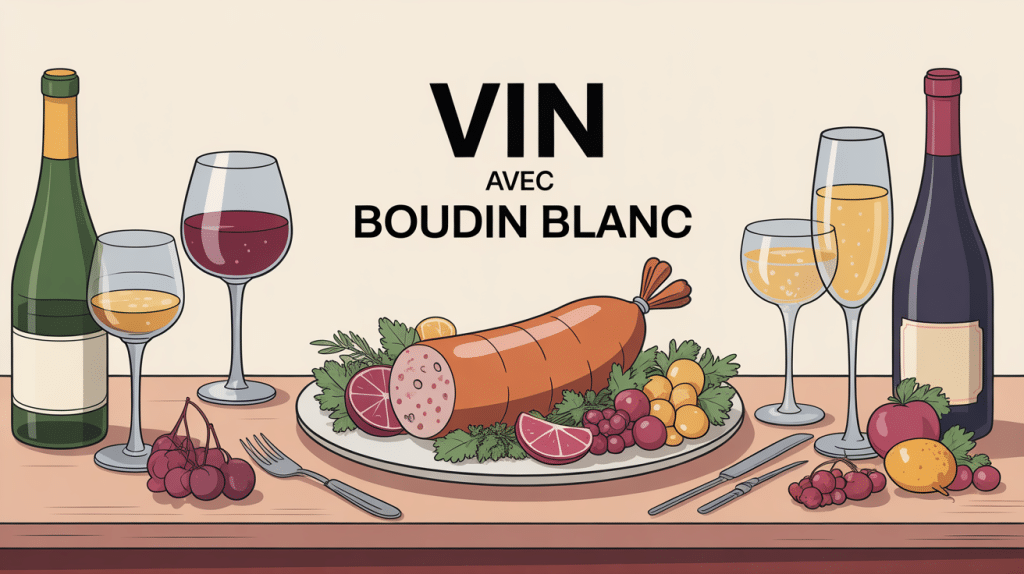 table festive avec boudin blanc et verres de vin, quel vin avec boudin blanc
