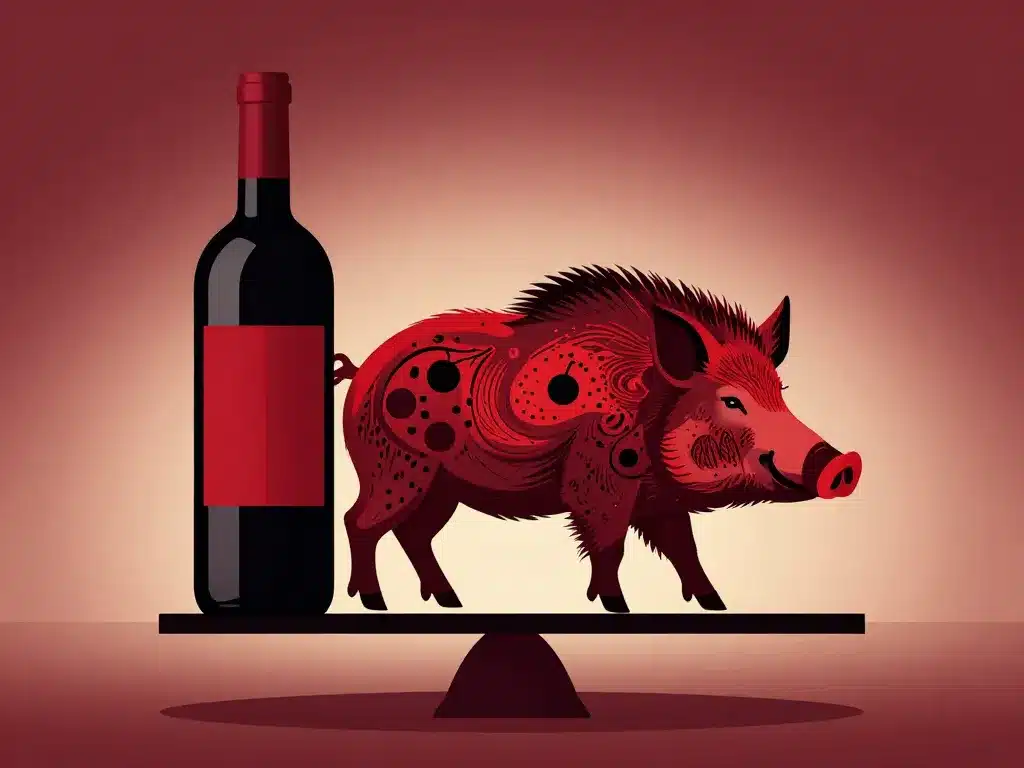 Quel vin avec du sanglier illustration équilibrée vin boar