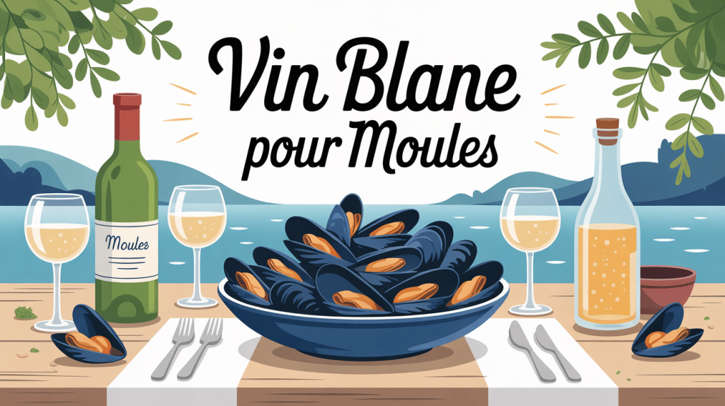 quelle vin blanc pour les moules illustration table festive