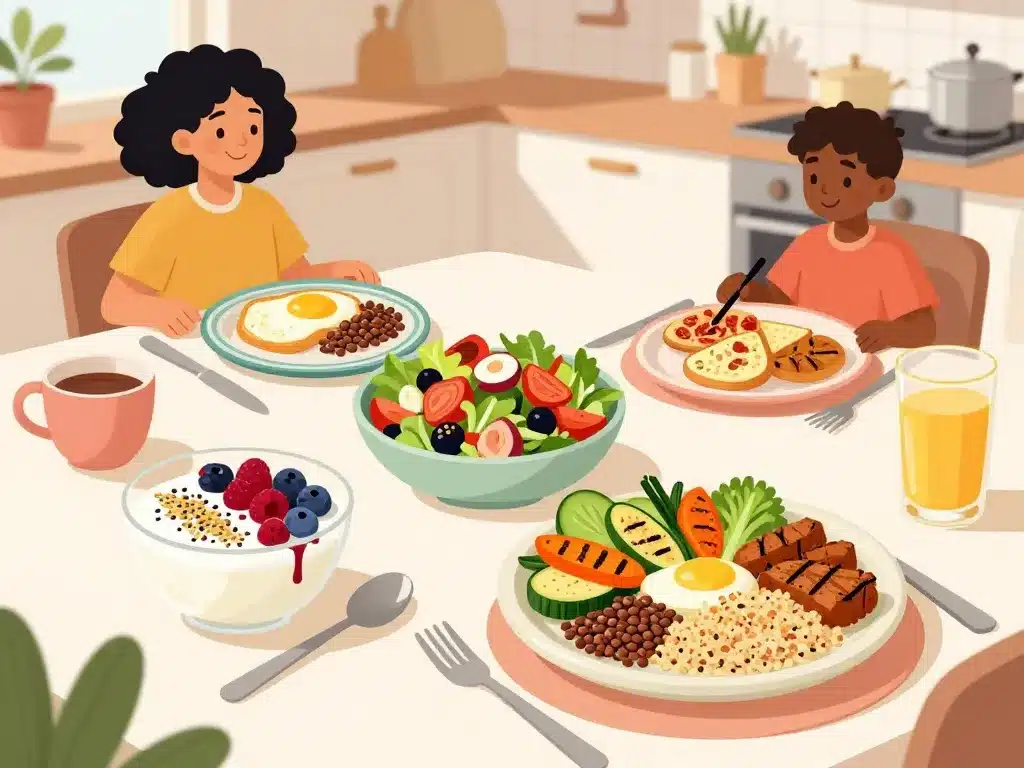 repas variés recettes ig bas petits déjeuners dîners