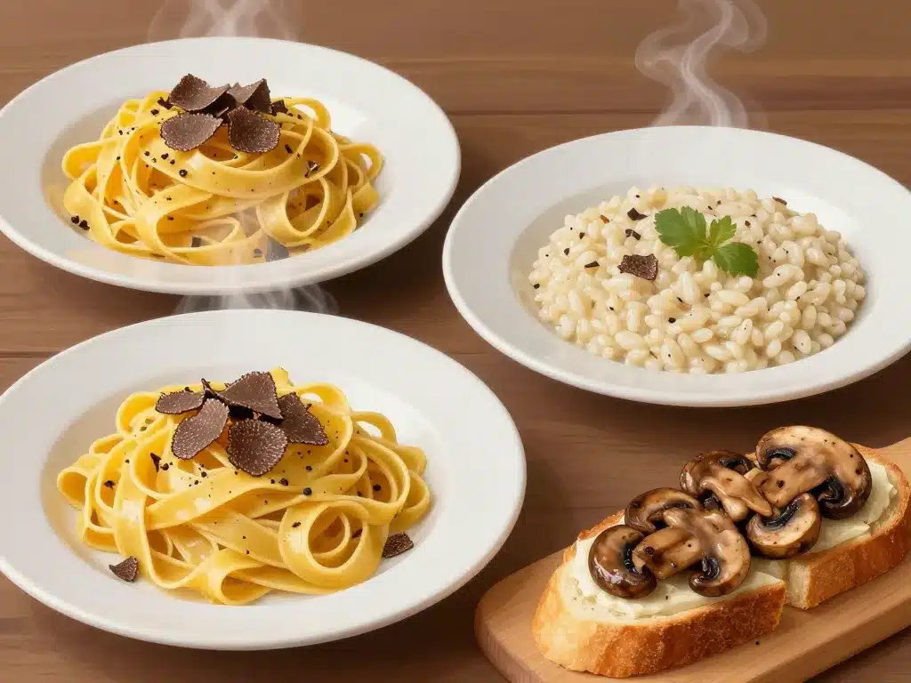 plats cuisinés tartufo e funghi et champignons