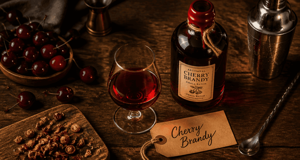 cherry brandy liqueur verre cerises artisanale