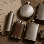 fioles alcool inox cuir checklist
